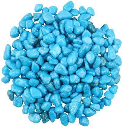 Power Stone Tumbled Stone Pebbles For Plant Pots Aquarium Home Garden (Sky Blue, 10Kg) Painted, Polished, Regular Angular, Asymmetrical Marble Pebbles
