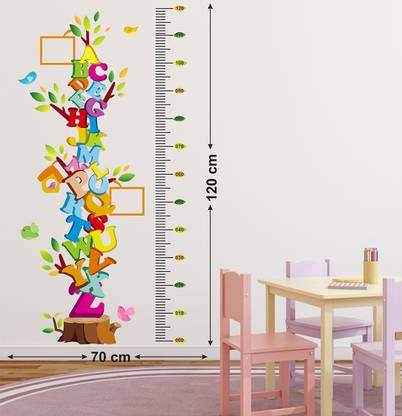 Tuffuk 70 cm ABCD Height Chart |Self Adhesive | Wall Stickers | PVC Vinyl | Non-Reusable | Self Adhesive Sticker
