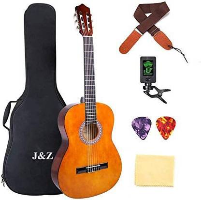 J&Z Black Wood Guitar With Case And Accessories |M-36 Acoustic Guitar Whitewood Willow Right Hand Orientation