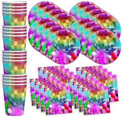 Birthday Galore Disco Birthday Party Supplies Set Plates Napkins Cups Tableware Kit for 16