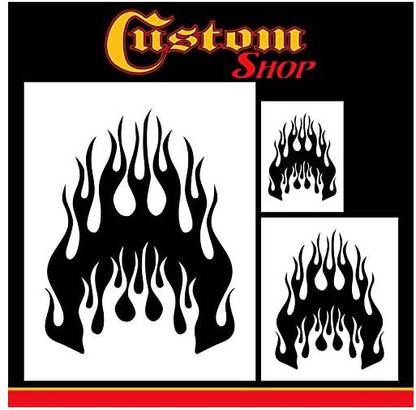 Custom Shop Airbrush Flame Licks Stencil Set (Flame Licks Design 1 in 3 Scale Sizes) Laser Cut Reusable Templates Auto, Motorcycle G