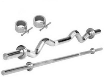 Proto 3 FT Straight road / 3 FT curl road / For gym weight liftimng Bar ( silvar) Weight Lifting Bar