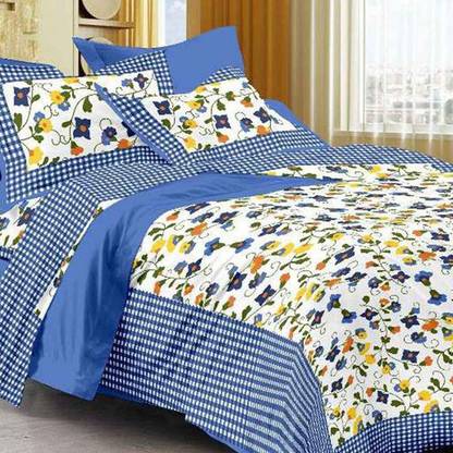 MOZ 180 TC Cotton Double Printed Flat Bedsheet