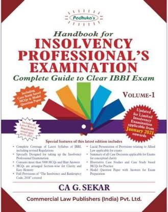 Handbook for Insolvency Professional's Examination ( Complete guide to clear IBBI Exam) Set of 2 Volumes