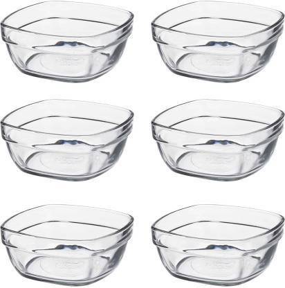 WOMS Glass Mixing Bowl Unbreakable Tempered Glass bowl 6 pcs Veg Bowl