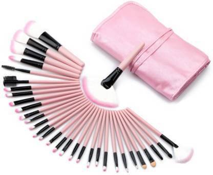 Signature X 24 PCS Professional Makeup Brushes Set Natural Cosmetic Brush set with Pouch Case (Pack of 24)