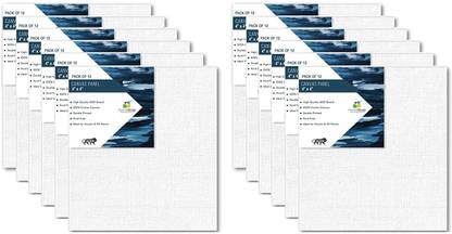 HomeStrap Canvas Board 4 x 4 inch Cotton Medium Grain Board Canvas (Set of 12)