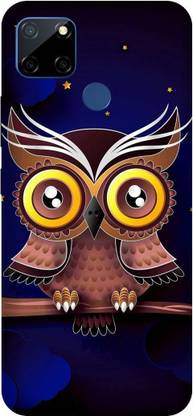 UMPRINT Back Cover for Realme C25s/RMX3197 Cute Owl, Cloud Printed Back Cover