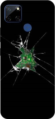 PRINTVEESTA Back Cover for Realme Narzo 20 Crack Screen damage Glass Printed Back Cover