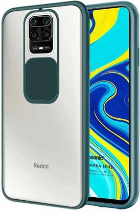 Apurb store Back Cover for Redmi Note 9 Pro Max Slide Camera Lens Protection Phone case Matte Transparent Soft Back Cover