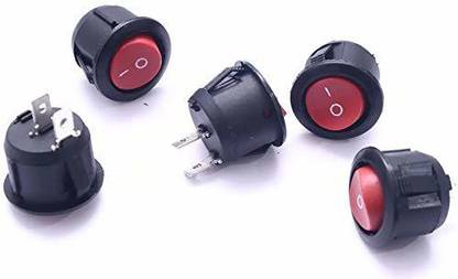 ABC Red Light SPST 2-Pin ON/Off Round Boat Rocker Switch AC 6A 250V 10A 125V Smart Switch