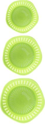 Sukhson India Set of 3 Multipurpose Plastic Baskets for Fruits Vegetables Chocolate Storage and Kitchen Fridge Dining Table Plastic Fruit & Vegetable Basket