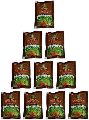 अमीना herbal heena brown pack of 10 with 30 gm each Sachet हेयर कलर