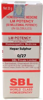 SBL Hepar Sulphur 0/27 LM Globules