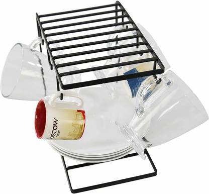 manzees Containers Kitchen Rack Iron Wrought Iron Mug Tree Holder Stand for Counter 6 Hooks Coffee Cup Display Hanger Rack Organizer for Kitchen Cabinet