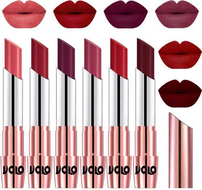 Volo High Pigment Long Stay Cr�me Matte Lipstick Set of 6 Pcs Code-14