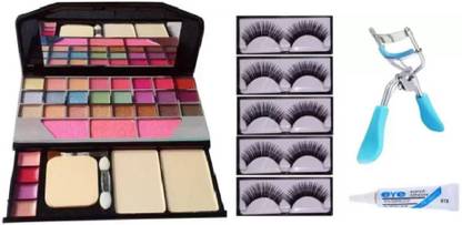 Sah&Shi False Eyelashes-Set of 5, Eyelashes Glue, Eyelash Curler & TYA 6155 Makeup Kit