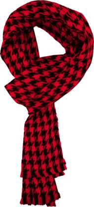 Essentiele BLACK & RED HOUNDSTOOTH WOOL TOUCH WINTER MUFFLER Checkered Men Muffler