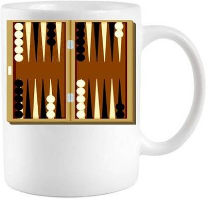 Sky Dot Backgammon white Ceramic Coffee Mug