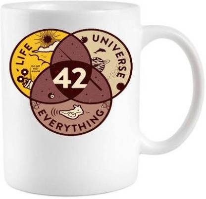Sky Dot 42 Answers To Life Universe Everything Hitchhikers Galaxy Guide white Ceramic Coffee Mug