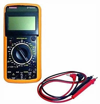 Zeom Koocu DT9205A Electronics Digital Multimeter Capacitance Multi Meter With Probes | Current & Voltage Tester Meter (Yellow & Black) Digital Multimeter