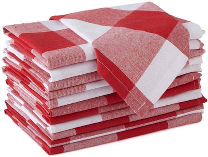 BIRDWING Red and white check table napkin Red and White Cloth Napkins