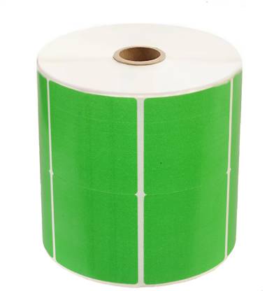 aditya labels 50 mm X 50 mm, Chromo (White) Barcode Paper Labels, Color Green, 2000 Labels In Roll, Permanent Self Adhesive Paper Label
