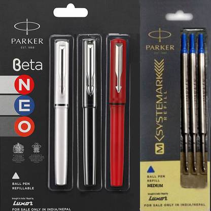 PARKER Beta Neo (Combo 3 pens with 3 refills) Ball Pen