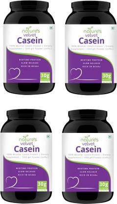 Natures Velvet Lifecare 100% Casein Protein, Vegetarian and Natural, 1000 gms - Pack of 4 Casein Protein