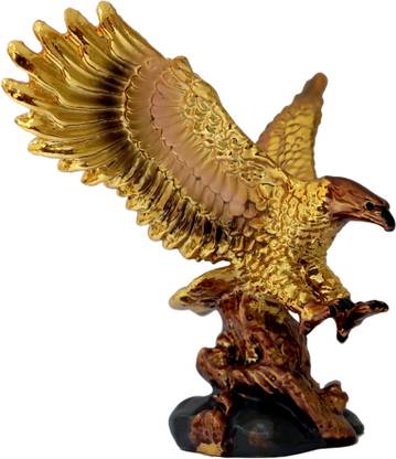 9tees Mart / Vastu / Feng Shui / Big Flying Golden Eagle Spreading Wings For Wealth, Success & Prosperity Decorative Showpiece  -  14 cm