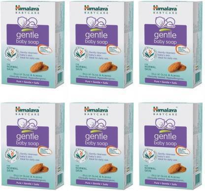 HIMALAYA Gentle Baby Soap, 75g ( Pack of 6 ) Gentle Cleanses Baby Soap With FLAVOR of Oils of Olive And Almond 75gram ( Pack of 6 )