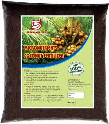 DREAM NURSERY Organic Coconut Fertilizer for Coconut Trees Potting Mixture
