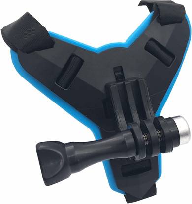Axcess Go Pro 9 Black, 8,7,6, 5 Session and for Other Similar Action Camera Helmet Mount (Black&Blue). Strap