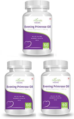 Natures Velvet Lifecare Evening Primrose Oil 1000mg, 60 Softgels - Pack of 3