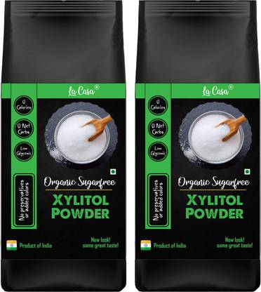 La Casa Organic Xylitol 100% Natural Sweetener for Diabetes | Combo Pack of 2 | Sugarfree | Keto Sweetener | Very Low Glycemic Impact | Sweetener
