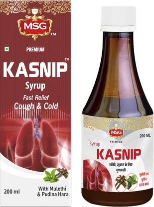 MSG Kasnip Cough & Cold Ayurvedic Syrup with Mulethi and Pudin Har