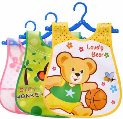 TREXEE EVA Waterproof, Washable, Stain and Odor Resistant Soft, Unisex, Non Messy Cute Printed Baby Apron Cum Bib for Feeding Infants and Toddlers