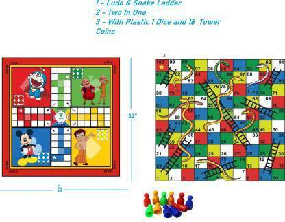 Hyper 2-in-1 Ludo Set Snakes and Ladders Board Game Party & Fun Games Board GamE 10 cm Archery Board