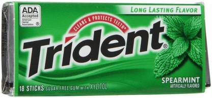 SurpriseForU TRIDENT Sugar Free Gum Spearmint Spearmint Chewing Gum