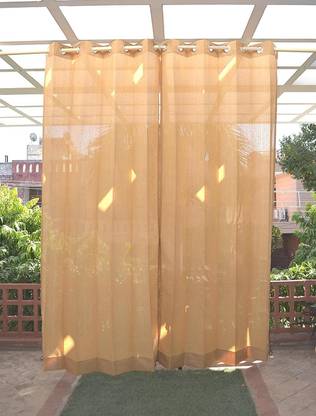 Hippo 228.6 cm (8 ft) Net Semi Transparent Door Curtain (Pack Of 2)