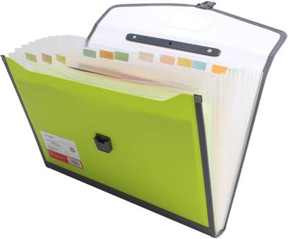 TRANBO Plastic File Folder with 13 Section Pockets