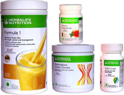 HERBALIFE Extraordinary Weight Loss Combo- Formula 1, Protein , Afresh & Cell U Loss Tablet Nutrition Drink