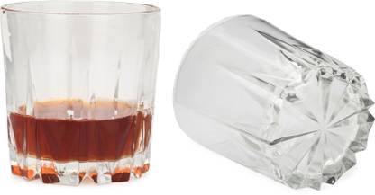 Verma (Pack of 2) Tulip Multi-Purpose Drinking Glass Set, Transparent, 330 ml (Set Of Two) Glass Set Whisky Glass