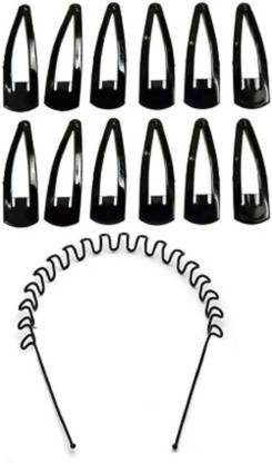 AN TRENDS 12Pcs Hair Clip & 1 Wavy Zig Zag Hair Band Tic Tac Clip