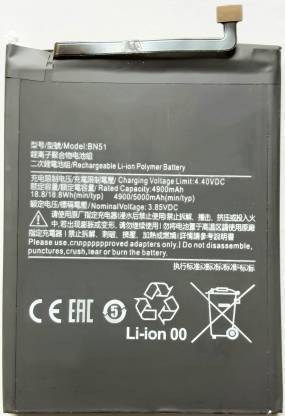 TECHQPMENT Mobile Battery For  Xiaomi Redmi 8/ 8A (BN51) Xiaomi Redmi 8/ 8A (BN51) (ORIGINAL TESTED BACKUP GUARANTEED 100%)