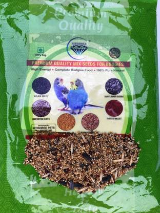 Nitishree Premium Birds Food for All Budgies and Parakeet | Daily Birds Food Seed Mix-2000 gm Nuts 2 kg (2x1 kg) Dry New Born, Young, Senior, Adult Bird Food