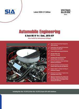 Automobile Engineering, B.Tech IV-Year I-Sem (ME) R15, JNTU-Anantapur, Latest 2020-21 Edition