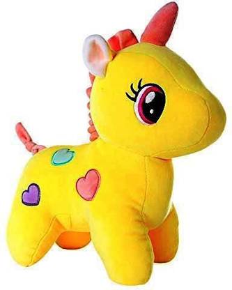 AURA SPACE Yellow Super Soft Plush Cute Unicorn Soft Stuffed for Kids Infants 35 cm  - 13 cm