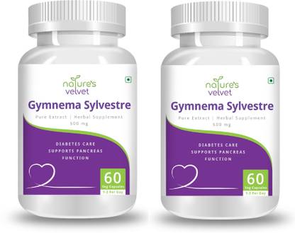 Natures Velvet Lifecare Gymnema Sylvestre Pure Extract 500 mg, 60 Veggie Capsules - Pack of 2