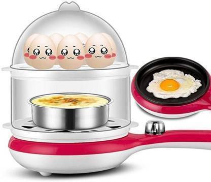 KIRMESH FASHION 2 in 1 Egg Boiler Double Layer Electric Non Stick Mini Egg Frying Pan Boiler Egg Cooker (Multi color, 14 Eggs) 2 In 1 Double Layer Electric Non Stick Mini Egg Egg Cooker Egg Cooker
